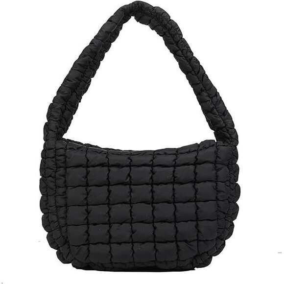 Handbags - Puffer Carryall Tote Bag for Women Quilted Shoulder Bag for Travel Lightweight C